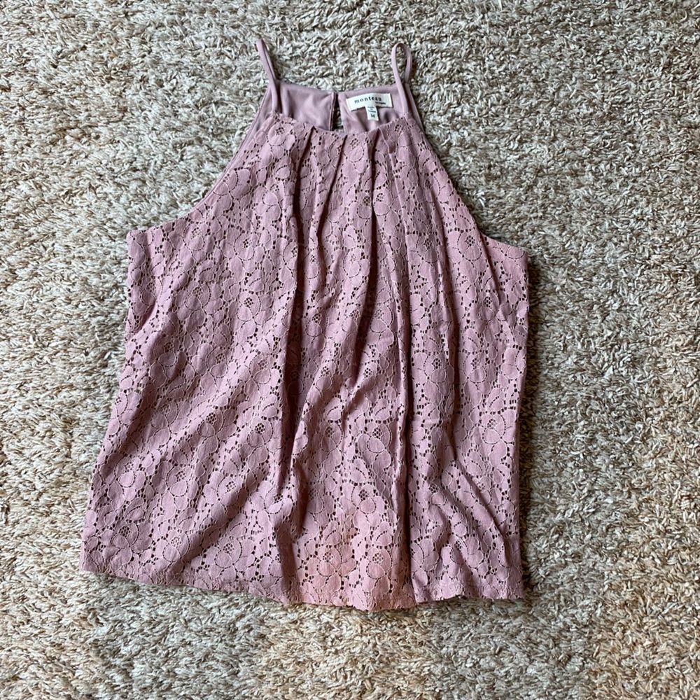 High neck lace tank